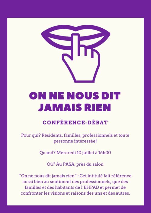 Conférence-débat animée par deux sociologues mercredi 10 juillet 16h00, ouverte à tous !