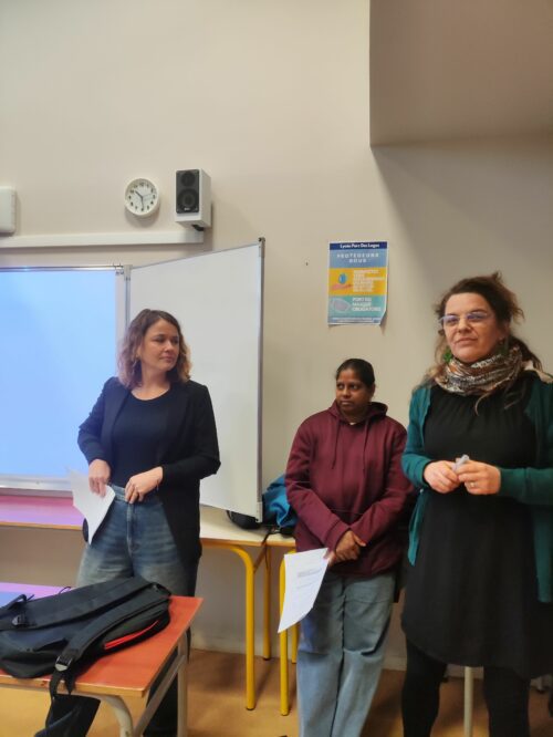 Intervention au Lycée Parc des Loges le 09/01/2025 par le CADA d’Evry devant 70 élèves de Terminale ST2S dans le cadre d’un projet sur l’asile. Les échanges ont été riches autour des enjeux de la demande d’asile, des missions du CADA et des difficultés rencontrées par le public et les professionnels
